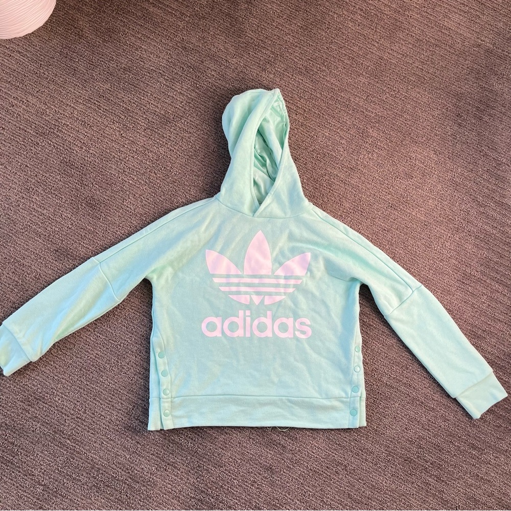 Adidas Kids Light Green Hoodie
